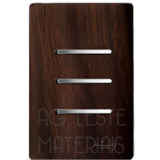 Conjunto Interruptor Triplo 2 Simples + 1 Paralelo 4x2 - Novara Especiais Tabaco